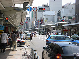 Transportation in downtown Kyoto, Japan
